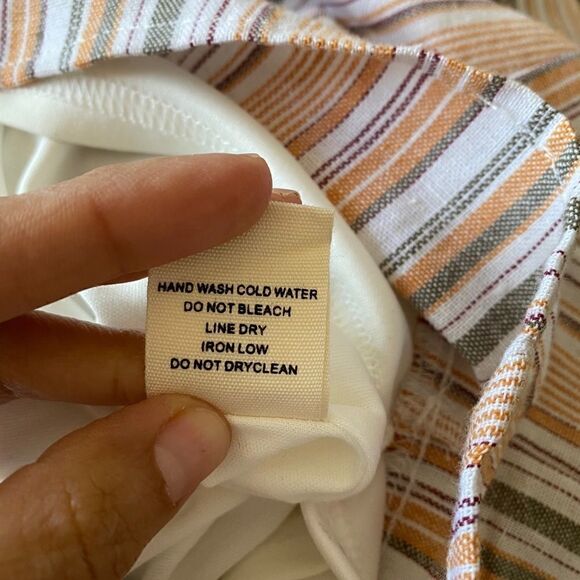 NWT Altar'd State Striped Apricot Back Tie Romper - Picture 11 of 11